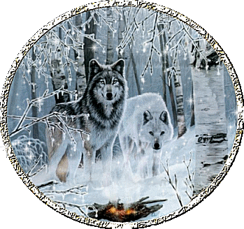 Two noble wolves stand amongst
the trees, chiding you for leaving
the campfire smoldering.
- creator unknown